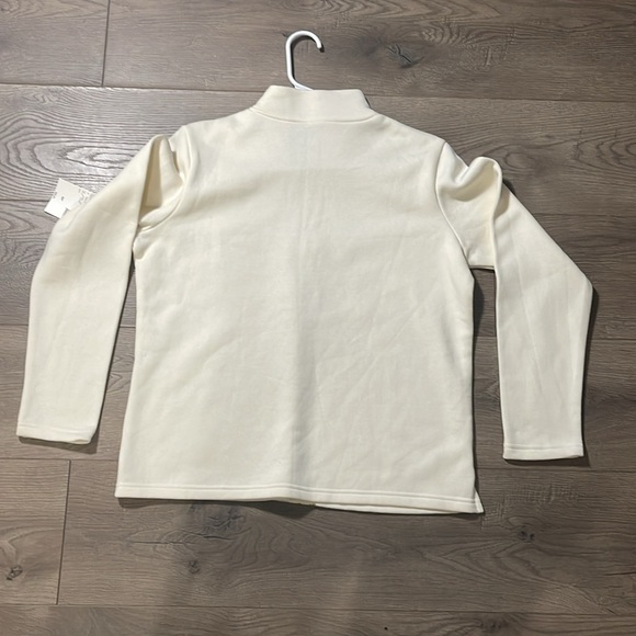 Laura Scott Cream applique 1/4 zip Pullover - Picture 7 of 7